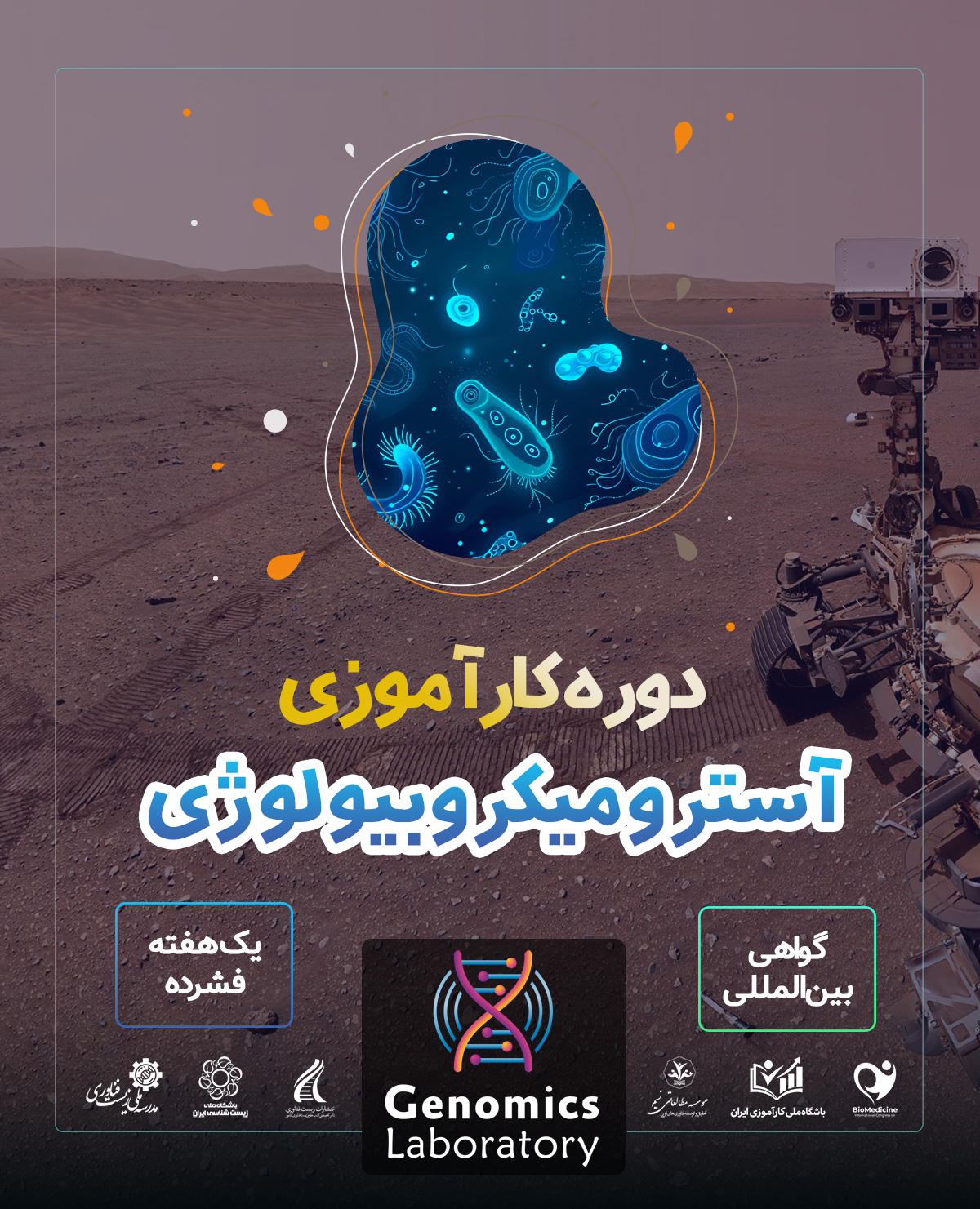 دوره کارآموزی بین المللی استرو میکروبیولوژی (میکروبیولوژی در مریخ)